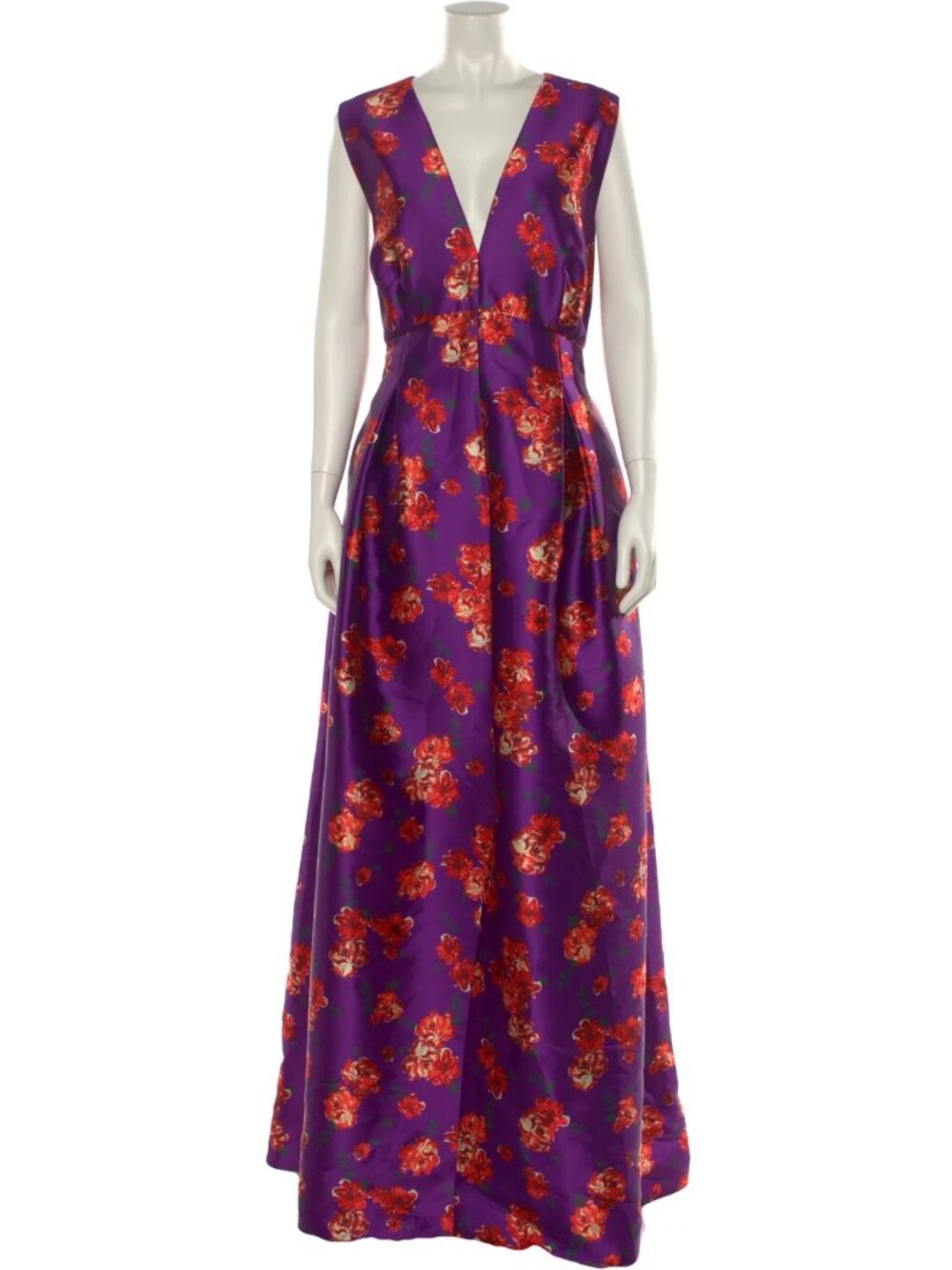 Sachin + Bibi Brooklynne Floral Mikado Gown-Purple